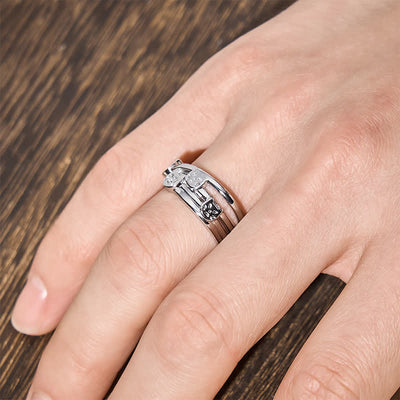Buddha Stones Copper Grounding Triple Cat Adjustable Open Ring - image 4