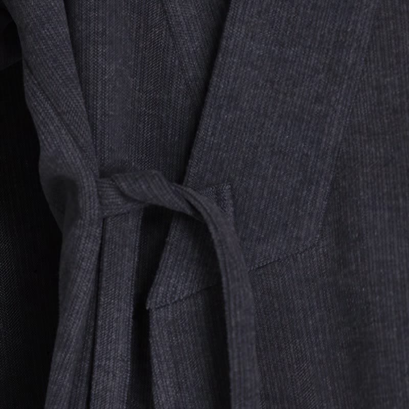 Buddha Stones Fall Winter Classic Minimalist Solid Men's Kimonos - image 10