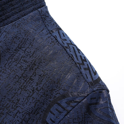 Buddha Stones Fall Winter Vintage Tang Style Frog Button Geometric Men's Jackets With Pocket - image 4