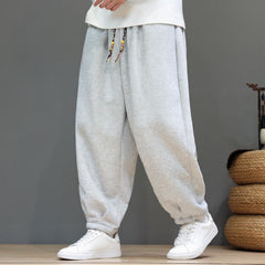 Buddha Stones Fall Winter Casual Minimalist Athletic Drawstring Solid Ankle Pants Men's Tapered Pants With Pockets - LightGray - Fleece-Lined Version - US/UK/AU48，EU58 (6XL) - image 0