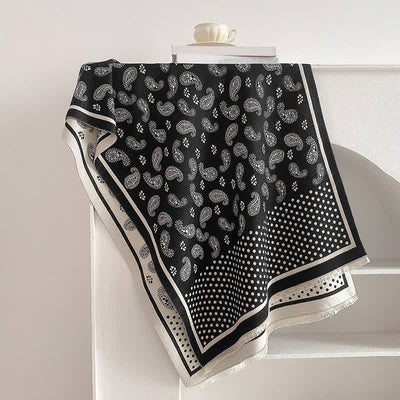 Buddha Stones Spring Fall Vintage Paisley Polka Dot Pattern Shawl - image 1