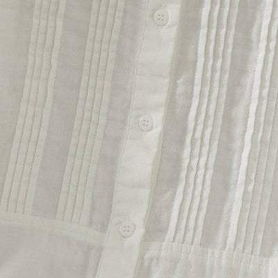Buddha Stones Fall Vintage Elegant Button-Up Pleats Solid Cotton Women's Long Sleeve Shirts - image 13