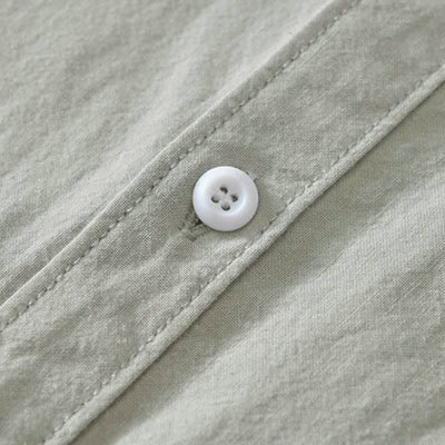 Buddha Stones Spring Casual Minimalist Button-Up Solid Cotton Men's Long Sleeve Shirts - image 14