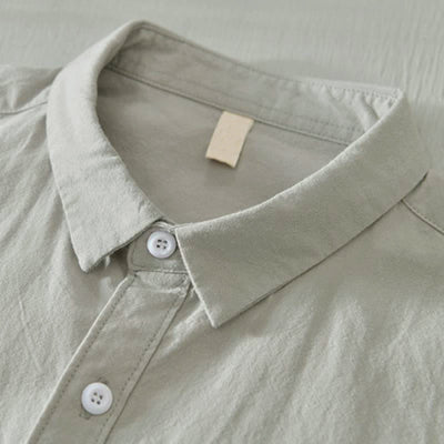 Buddha Stones Spring Casual Minimalist Button-Up Solid Cotton Men's Long Sleeve Shirts - image 17
