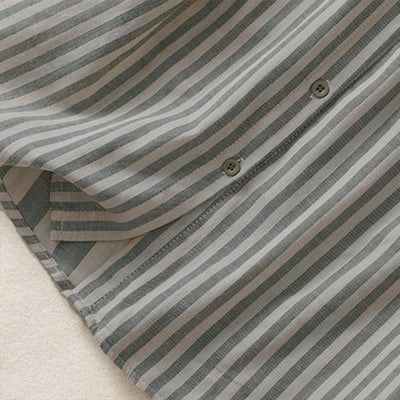 Buddha Stones Summer Casual Button-Up Striped Women's Short Sleeve Shirts With Patch Pocket - image 7