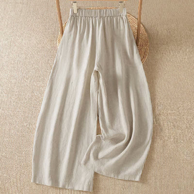 Buddha Stones Spring Summer Casual Solid Zipper Design Ankle Pants Women's Wide Leg Pants With Pocket - image 1