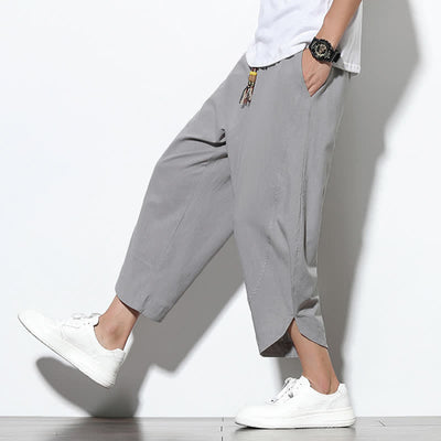 Buddha Stones Casual Summer Drawstring 7-8 Length Men's Harem Pants With Pockets - image 7