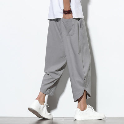 Buddha Stones Casual Summer Drawstring 7-8 Length Men's Harem Pants With Pockets - image 2