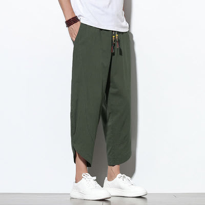 Buddha Stones Casual Summer Drawstring 7-8 Length Men's Harem Pants With Pockets - image 32