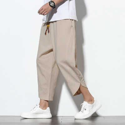 Buddha Stones Casual Summer Drawstring 7-8 Length Men's Harem Pants With Pockets - image 12