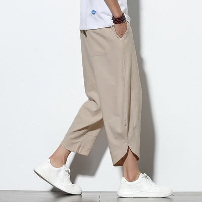 Buddha Stones Casual Summer Drawstring 7-8 Length Men's Harem Pants With Pockets - image 11