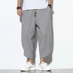 Buddha Stones Casual Summer Drawstring 7-8 Length Men's Harem Pants With Pockets - Gainsboro - US/UK/AU46，EU56 (5XL) - image 0