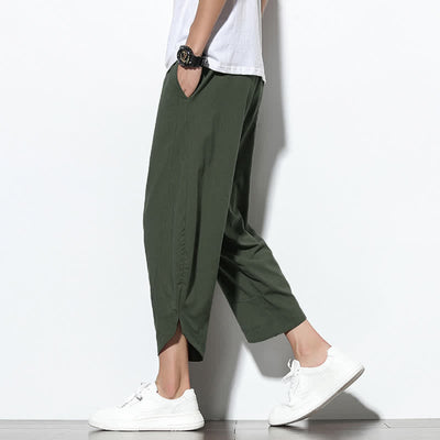 Buddha Stones Casual Summer Drawstring 7-8 Length Men's Harem Pants With Pockets - image 35
