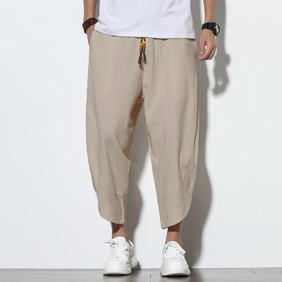 Buddha Stones Casual Summer Drawstring 7-8 Length Men's Harem Pants With Pockets - image 13