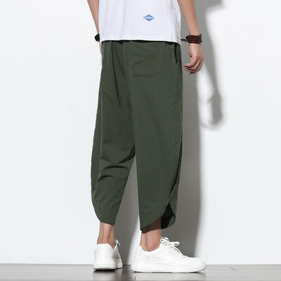 Buddha Stones Casual Summer Drawstring 7-8 Length Men's Harem Pants With Pockets - image 34