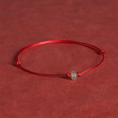 FREE Today: Luck and Positivity Minimalist Green Aventurine Braided Red String Bracelet - Wheel Bead (Wrist Circumference: 6.3–7.1 in/16–18 cm) - Red String - image 0