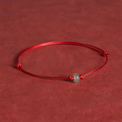 FREE Today: Luck and Positivity Minimalist Green Aventurine Braided Red String Bracelet - Wheel Bead (Wrist Circumference: 6.3–7.1 in/16–18 cm) - Red String - image 0
