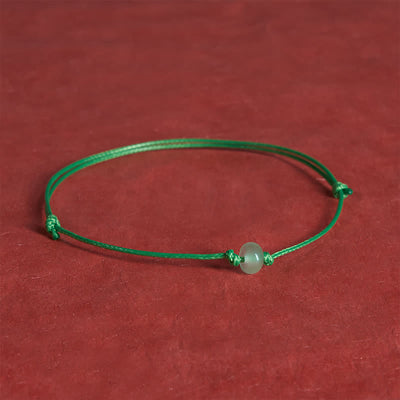 FREE Today: Luck and Positivity Minimalist Green Aventurine Braided Red String Bracelet - Wheel Bead (Wrist Circumference: 6.3–7.1 in/16–18 cm) - Green String - image 6