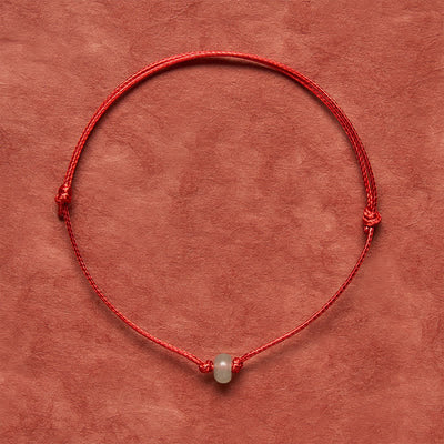 Buddha Stones Minimalist Green Aventurine Protection Braided Red String Bracelet - image 1