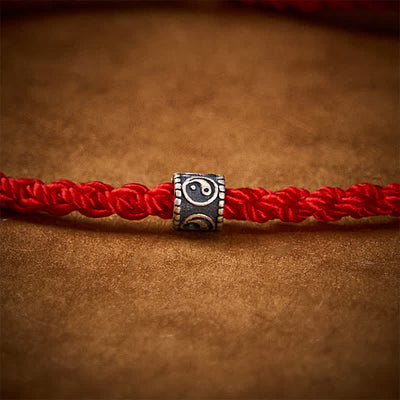 Buddha Stones Red String 925 Sterling Silver Yin Yang Protection Bracelet - image 5