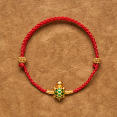 Buddha Stones Turtle Red String Lucky Fortune Charm Braided Connection Bracelet - Turtle Bracelet (Wrist Circumference: 6.3–7.1 in/16-18 cm) - image 0