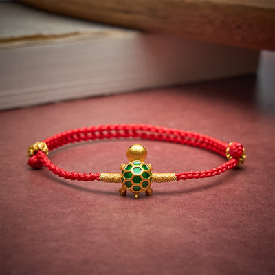 Buddha Stones Turtle Red String Lucky Fortune Charm Braided Connection Bracelet - image 3