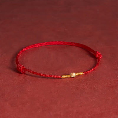 FREE Today: Protection and Luck 925 Sterling Silver Golden Bead Braided Rope Bracelet - Red (Wrist Circumference: 7.1 in/18 cm) - image 0