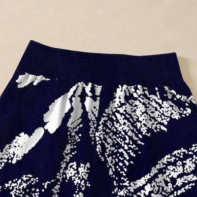 Buddha Stones Cotton White Lotus Floral Pattern Pleated Elastic Waist Women's Harem Pants With Pockets - image 4