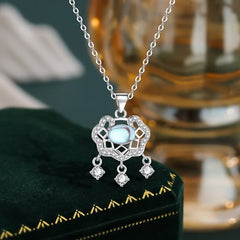 FREE Today: New Beginnings and Positive Moonstone Peace Lock Chinese Lock Charm Necklace - Moonstone(Glow Varies – Subtle to Strong) - image 0