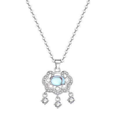 Buddha Stones Moonstone Peace Lock Chinese Lock Charm New Beginnings Necklace - image 4