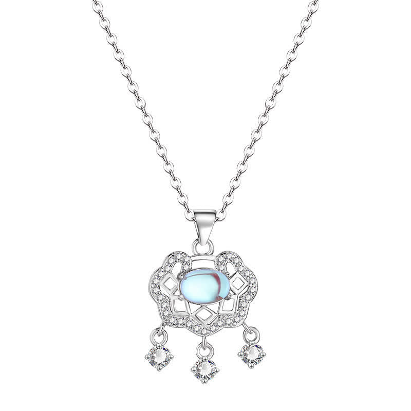 FREE Today: New Beginnings and Positive Moonstone Peace Lock Chinese Lock Charm Necklace - image 4