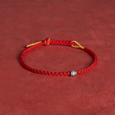 Buddha Stones Black Red String 925 Sterling Silver Chinese Coin Protection Minimalist Bracelet - image 12