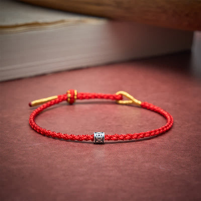 Buddha Stones Black Red String 925 Sterling Silver Chinese Coin Protection Minimalist Bracelet - image 11
