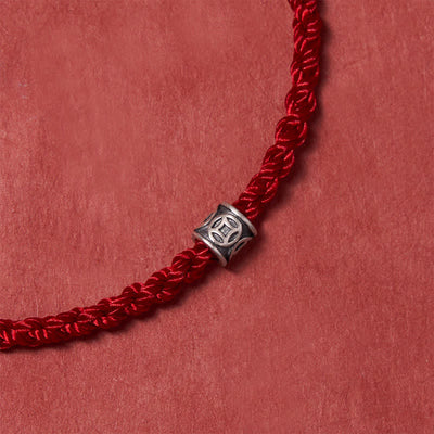 Buddha Stones Black Red String 925 Sterling Silver Chinese Coin Protection Minimalist Bracelet - image 4
