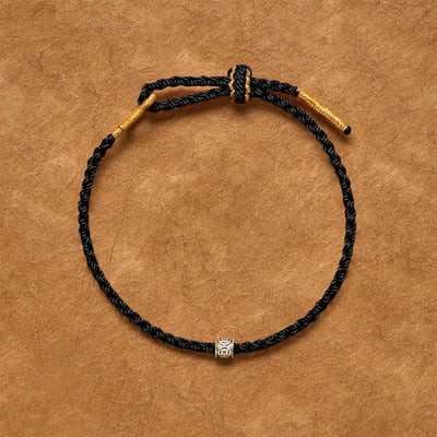 Buddha Stones Black Red String 925 Sterling Silver Chinese Coin Protection Minimalist Bracelet - image 14