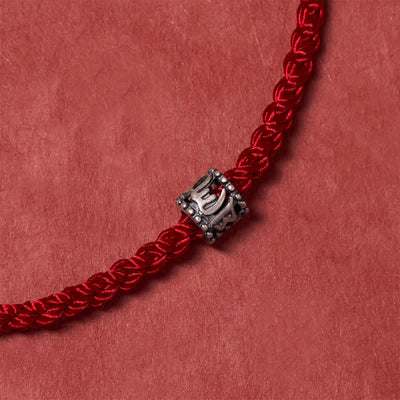 Buddha Stones Black Red String 925 Sterling Silver Om Mani Padme Hum Protection Minimalist Bracelet - image 12
