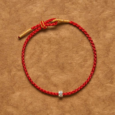 Buddha Stones Black Red String 925 Sterling Silver Om Mani Padme Hum Luck Minimalist Bracelet - image 11
