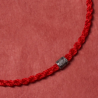 Buddha Stones Red String 925 Sterling Silver Koi Fish Protection Bracelet - image 4