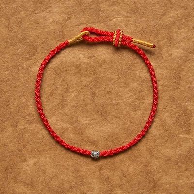 Buddha Stones Red String 925 Sterling Silver Koi Fish Protection Bracelet - image 1
