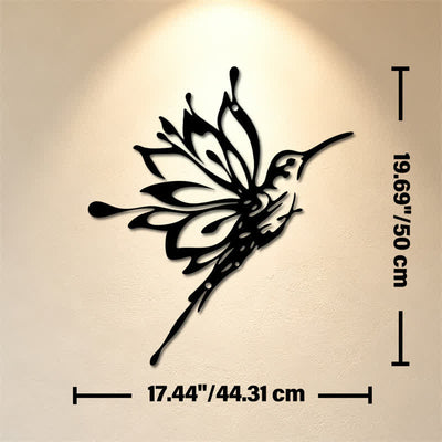 Buddha Stones Lotus Hummingbird New Beginnings Matte Black Silhouette Iron Meaningful Symbols Wall Art - Approx. 44.31cm x 50cm x 0.12cm / 17.44in x 19.69in x 0.05in - image 10
