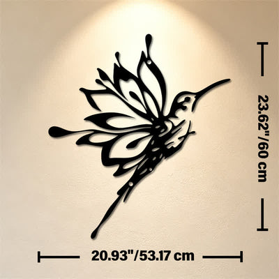 Buddha Stones Lotus Hummingbird New Beginnings Matte Black Silhouette Iron Meaningful Symbols Wall Art - Approx. 53.17cm x 60cm x 0.12cm / 20.93in x 23.62in x 0.05in - image 12