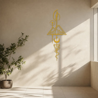 Buddha Stones Lotus Moon Enlightenment Vertical Iron Metal Meaningful Symbols Wall Art - image 11