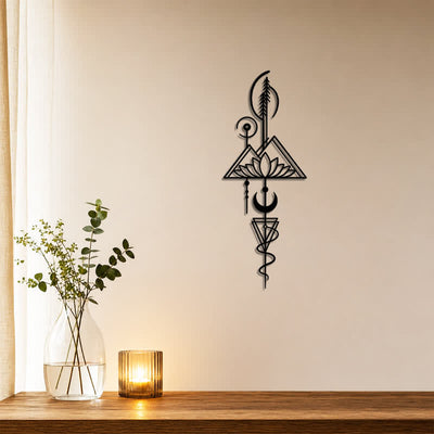 Buddha Stones Lotus Moon Enlightenment Vertical Iron Metal Meaningful Symbols Wall Art - image 18