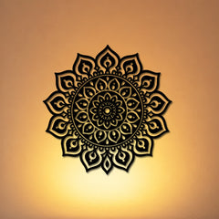 Buddha Stones Round Mandala Focus Cutout Decor Mindfulness Iron Metal Meaningful Symbols Wall Art - image 0