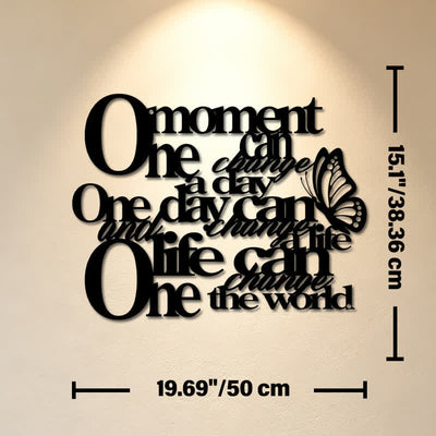 Buddha Stones Inspirational Butterfly Quote Modern Minimalist Iron Metal Meaningful Symbols Wall Art - Approx. 50cm x 38.36cm x 0.12cm / 19.69in x 15.10in x 0.05in - image 10
