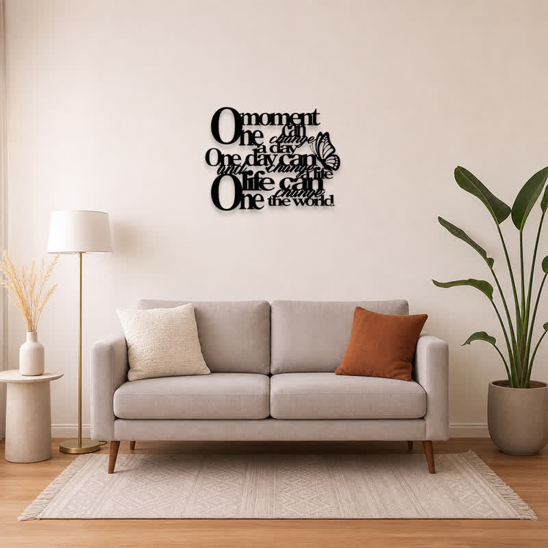 Buddha Stones Inspirational Butterfly Quote Modern Minimalist Iron Metal Meaningful Symbols Wall Art - image 13