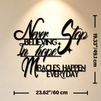 Buddha Stones Never Stop Believing Inspirational Quote Iron Metal Meaningful Symbols Wall Art - Approx. 60cm x 49.10cm x 0.12cm / 23.62in x 19.33in x 0.05in - image 12