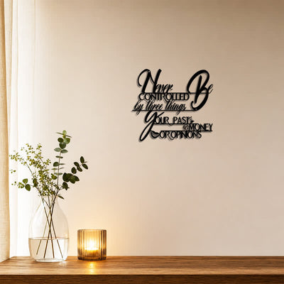 Buddha Stones Matte Black Inspirational Typography Iron Metal Meaningful Symbols Wall Art - image 3