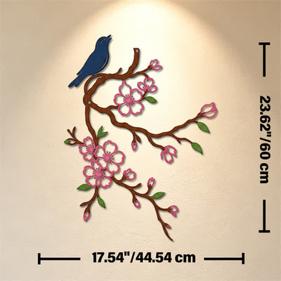 Buddha Stones Metal Bird on Peach Blossom Branch Zen Iron Meaningful Symbols Wall Art - Colorful - Approx. 44.54cm x 60cm x 0.12cm / 17.54in x 23.62in x 0.05in - image 25