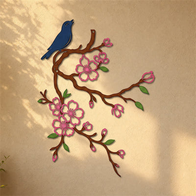 Buddha Stones Metal Bird on Peach Blossom Branch Zen Iron Meaningful Symbols Wall Art - image 21